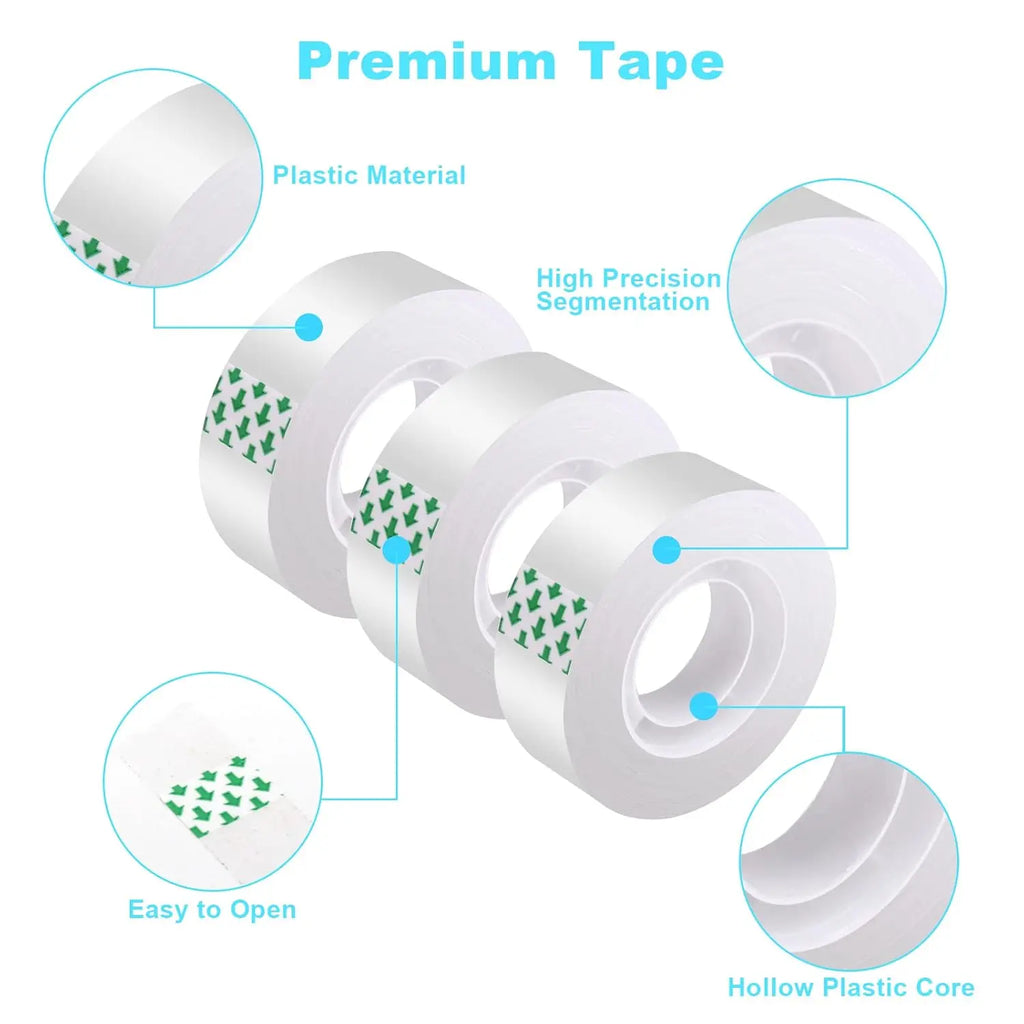 1-10Rolls Transparent Adhesive Tapes for Gift Wrapping Packing Home Office Use School Stationary Clear Refill Tape 8mm/12mm/18mm
