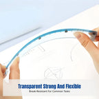 Student Geometry Ruler Set, Transparent, Includes Straight Ruler, Triangle Ruler, Protractor, Kids School Stationery, Random