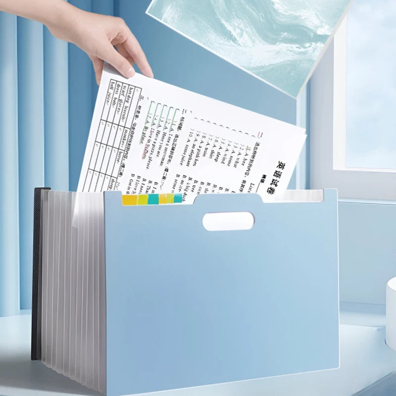 Accordion File Organizer with 13 Pockets, Expanding File Folder with Lable Pocket,Upright Open Top,A4/Letter Size Paper Document
