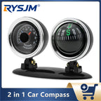 Car Compass Thermometer 2 in 1 Dashboard Navigation Guide Ball Compass Portable Accessories For Vehicle Car Auto Compass