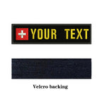 Swiss Flag Switzerland 10X2.5cm Embroidery Custom Name Text Patch Stripes Badge Iron On Or  Patches