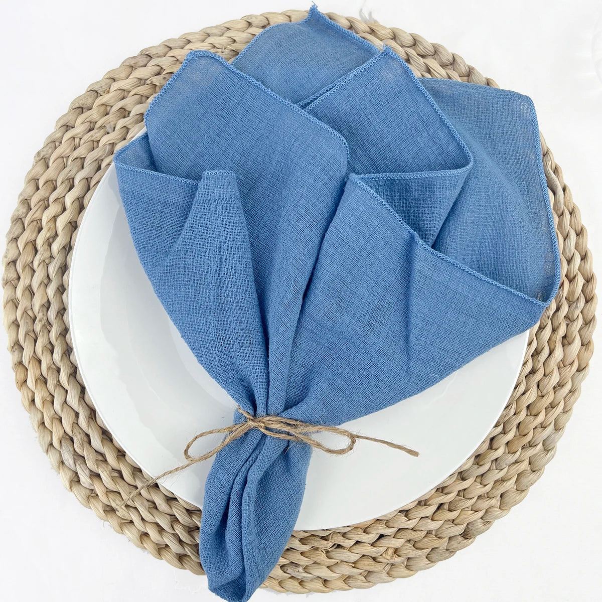 Set of 6 Cotton Cloth Napkins Gauze 30x30cm Fabric for Wedding Decor Everyday Use Dinner Tea Towel Table Village Christmas Napki