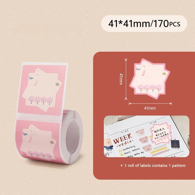 Original Niimbot B21/B3S/B1/B203 Colorful White Transparent Label Sticker  Self-adhesive Waterproof  Price Tag Thermal Paper