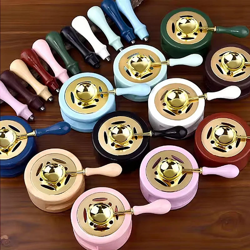 DIY Sealing Wax Spoon Bead Melting Heater Lacquer Furnace Solid Wood Stove Seal Supplies For Stamp Wax Stamp Craft Wedding Gifts