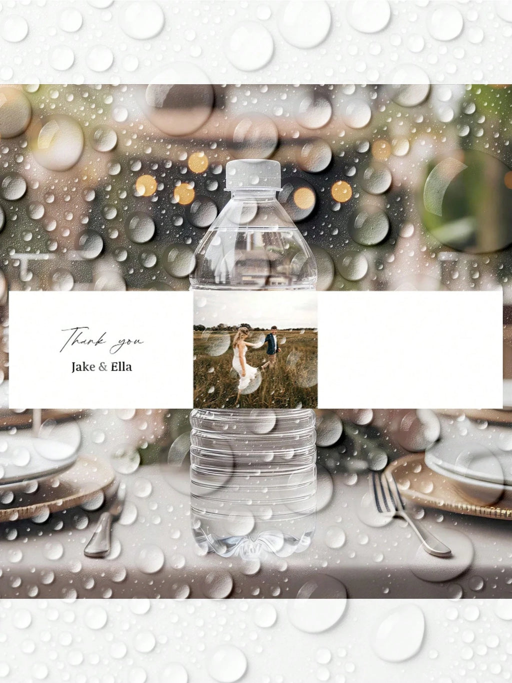 1~20PCs Custom Photo Water Bottle Label-3 Styles,21*5CM Personalized Celebration Tags,DIY Bottle Water Waist Seal Name Stickers