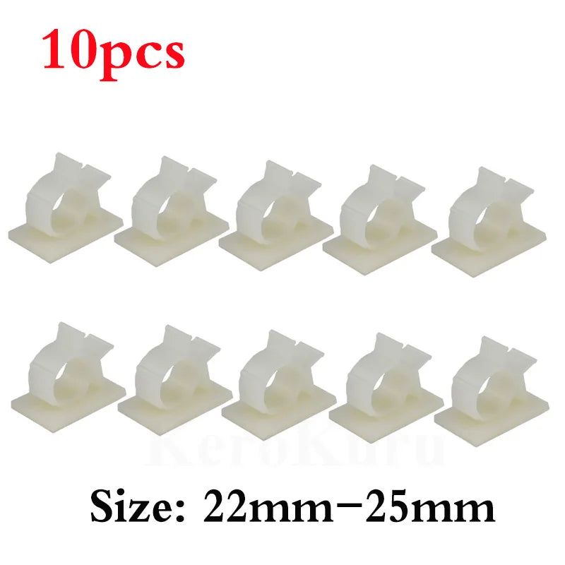 10pcs Adhesive Cable Organizer Clips Table Cable Management Adjustable Cord Holder For Car PC TV Charging Wire Bobbin Winder