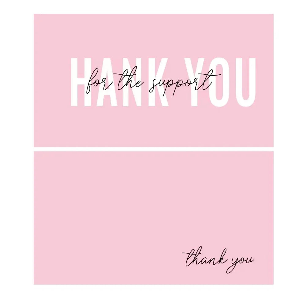 50pcs Pink Double Sided Thank You Cards for Small Business Gift Card Party Decoration Supplies Greeting Cards Package Decoration