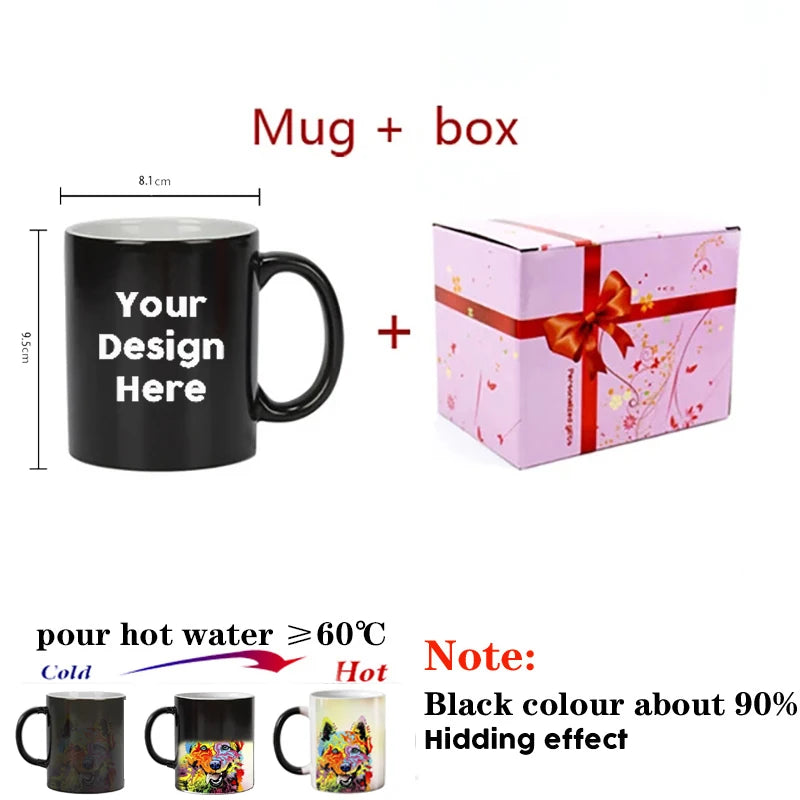 Personalised Magic Mugs Custom Colour Changing Cup Heat Activated Any Image Photo Or Text Printed On Mug Dad Mothers Day Gift