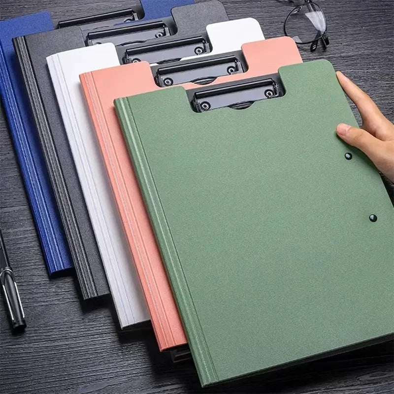 A4 File Folders Clipboard Writing Pad Memo Clip Board Double Clips Test Paper Storage Organizer For School Stationary Supplies
