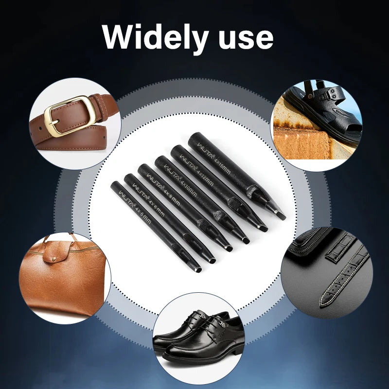 WUTA 1pc Basic Series Leather Oblong Belt Hole Puncher Oval Hole Strap Watch Band Heavy Duty Flat Hollow Punch DIY Craft Tools