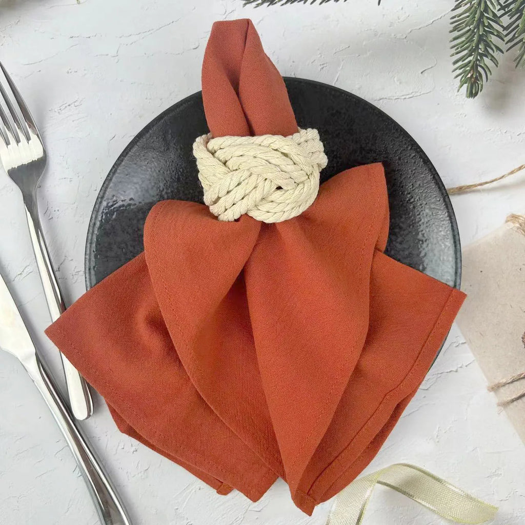 4PCS Christmas Red Cloth Napkins Washable 30x45cm 100% Cotton Fabric Tea Towel for Dinner Wedding and Parties Decor