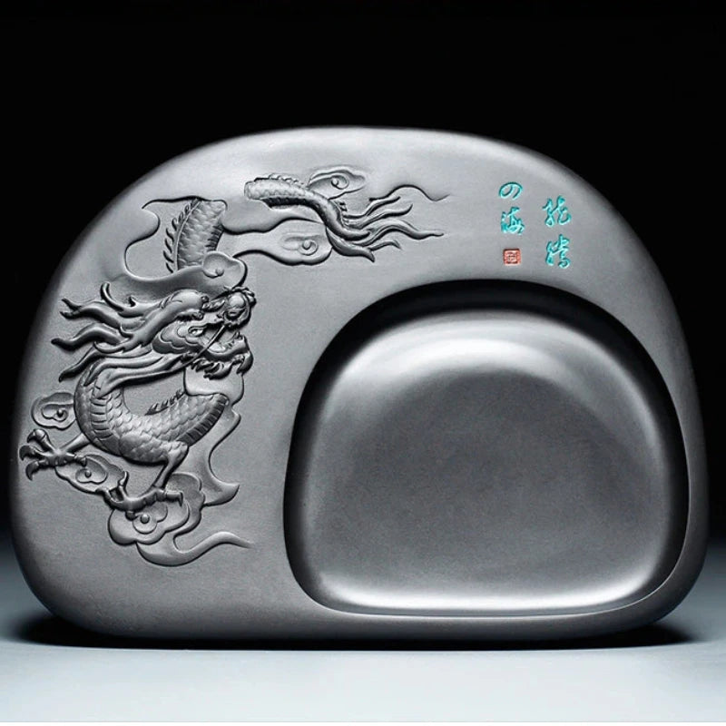 Exquisite Traditional Portable Lightweight Calligraphy Inkstones Huizhou Ink Slabs Perfect for Brush Writing Students Inkstone