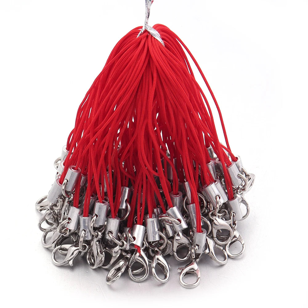 20/100Pcs Lobster Clasp Lanyard Strap Cord Mobile Phone Lanyard Polyester Key Chain Cords Charms Keyring For DIY Jewelry Making