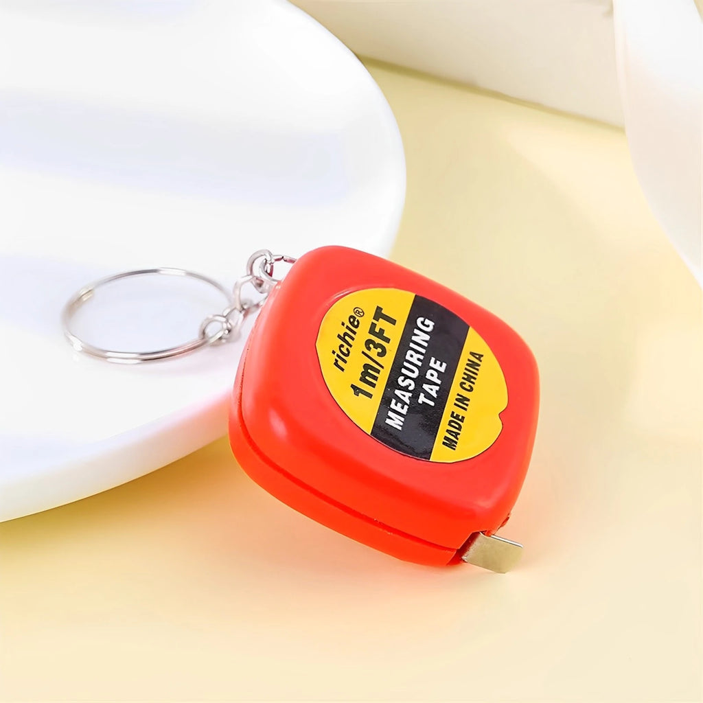 Mini Keychain Tape Measure Easy Reading Automatic Retractable Steel Tape Ruler for Woodworking Construction Sites