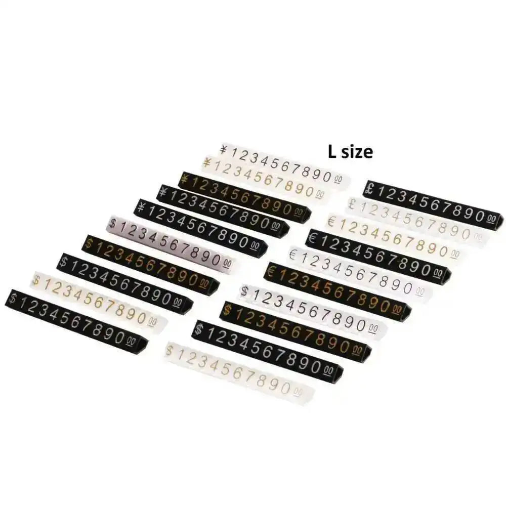 10pcs 9x6mm Adjustable Dollars Number Stand Watch Labels Cube Price Tags