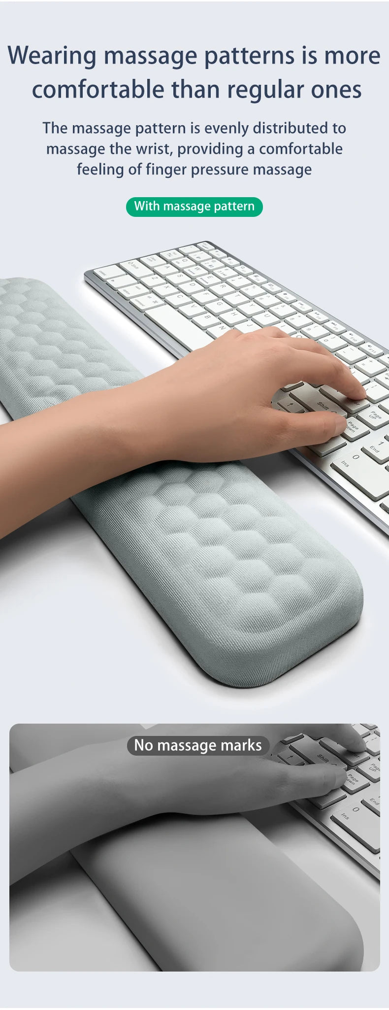 Keyboard Mouse Wrist Protection Rest Pad Ergonomic Office Typing Relax Wrist Memory Foam Mouse Pad PC Computer Laptops Mouse Pad
