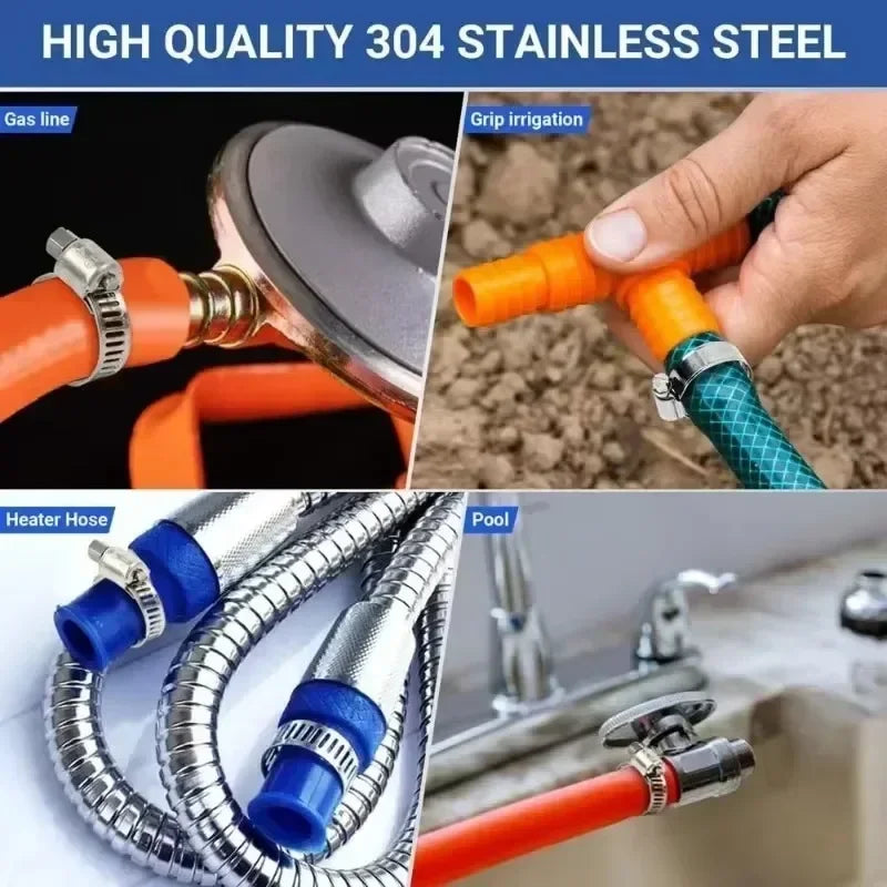 10-50pcs Hose Clips Pipe Clamps Stainless Steel Hoop Clamp Hose 304 Stainless Steel Automotive Pipes Clip Fixed Tools Wholesale