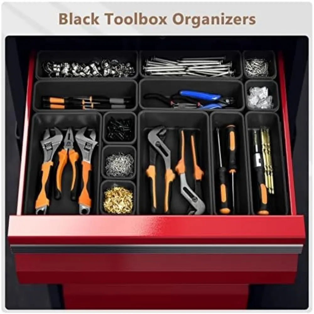 32PCS Desk Drawer Organizers 3 Size Plastic Interlocking Shallow Tool Organizer Tray Dividers Separators Storage Bins Container
