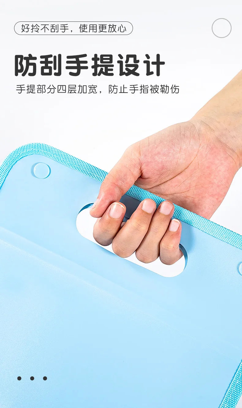 Professional A4 Portable Briefcase Bag - Durable, Self-Seal File Organizer with Handle for Office, School, Graduation