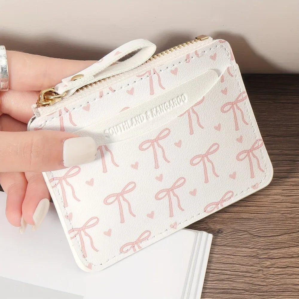 Fashion PVC Credit Card Holder Roomy Small Card Case Lightweight Slim Coin Purse for Women Girls