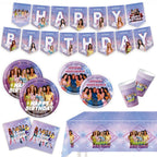 Katseye Girl Birthday Party Theme Decoration Cup Plate Banner Backdrop Gift Bag Tablecloth For Gift Baby Shower Supplies