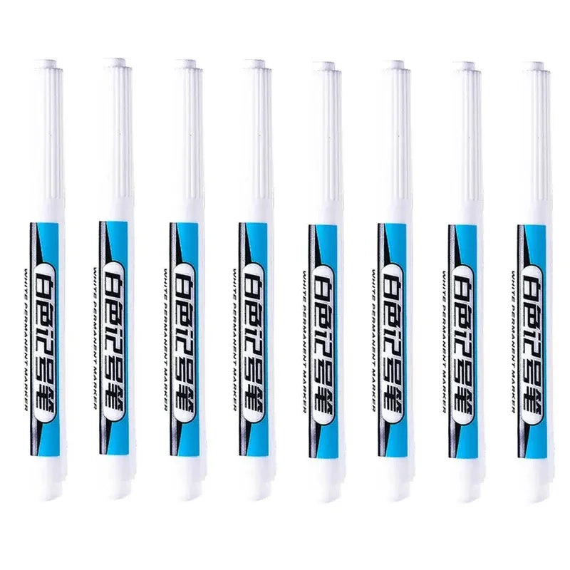 0.7/1.0/1.5/3.0mm White Marker Pens Oily Waterproof Permanent Paint Markers For Wood Plastic Leather Glass Stone Metal Supplies