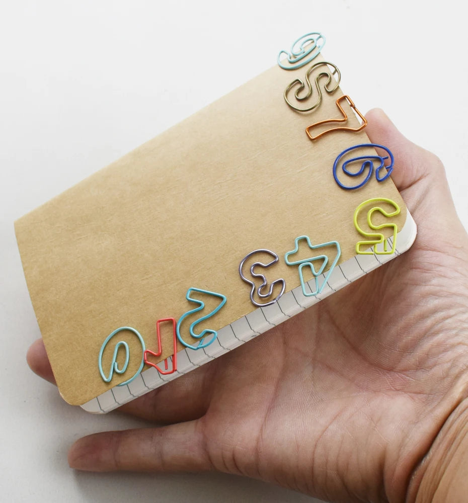 10pcs/Set Metal Digital Shape Paper Clips Kawaii Cute Bookmark Clip Stationery Office School Supplies