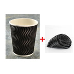 50pcs High Quality Thicken Double Layer Hot Drink Paper Cups 8oz/12oz/16oz Party Birthday Favor Disposable Coffee Cup with Cover