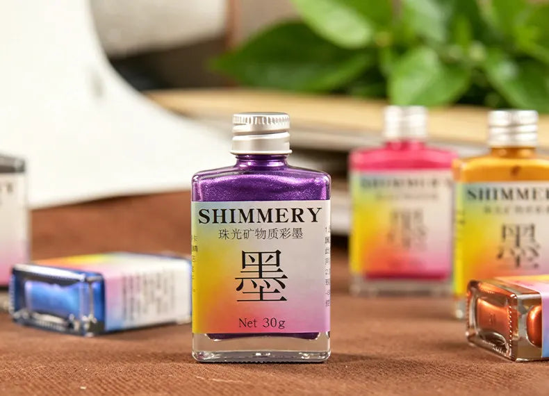 30ml Sheen Gold Calligraphy Ink Pearlescent Shimmer Metallic Mineral Based Chinese Brush Pen Sumi Ink