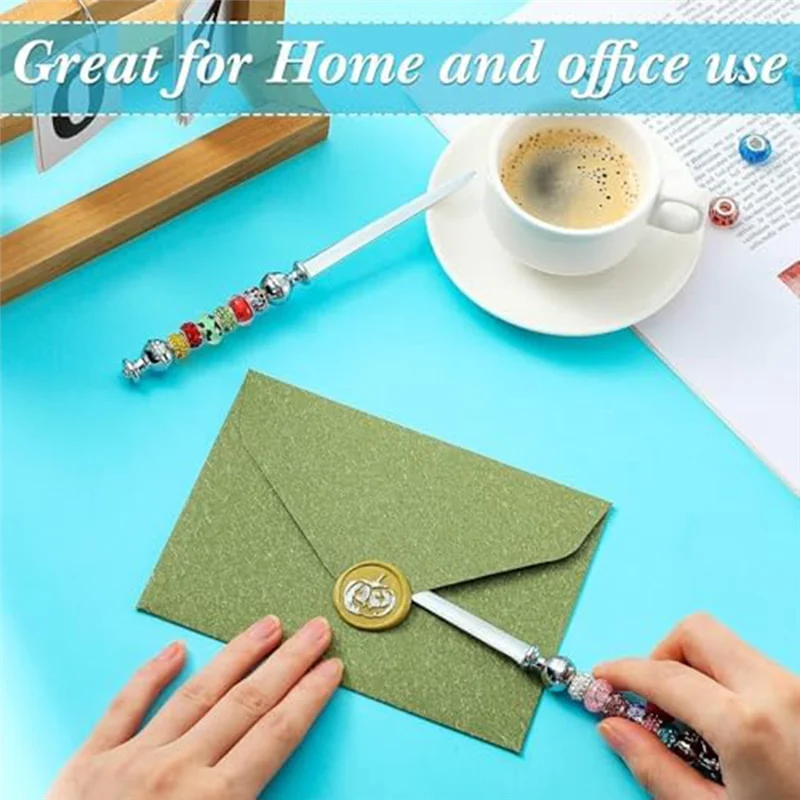 J1UL1N 16Pcs Beaded Letter Opener Metal Letter Opener Kit Envelope Slicing Beaded Letter Opener Set For Gifts Office Home Diysup