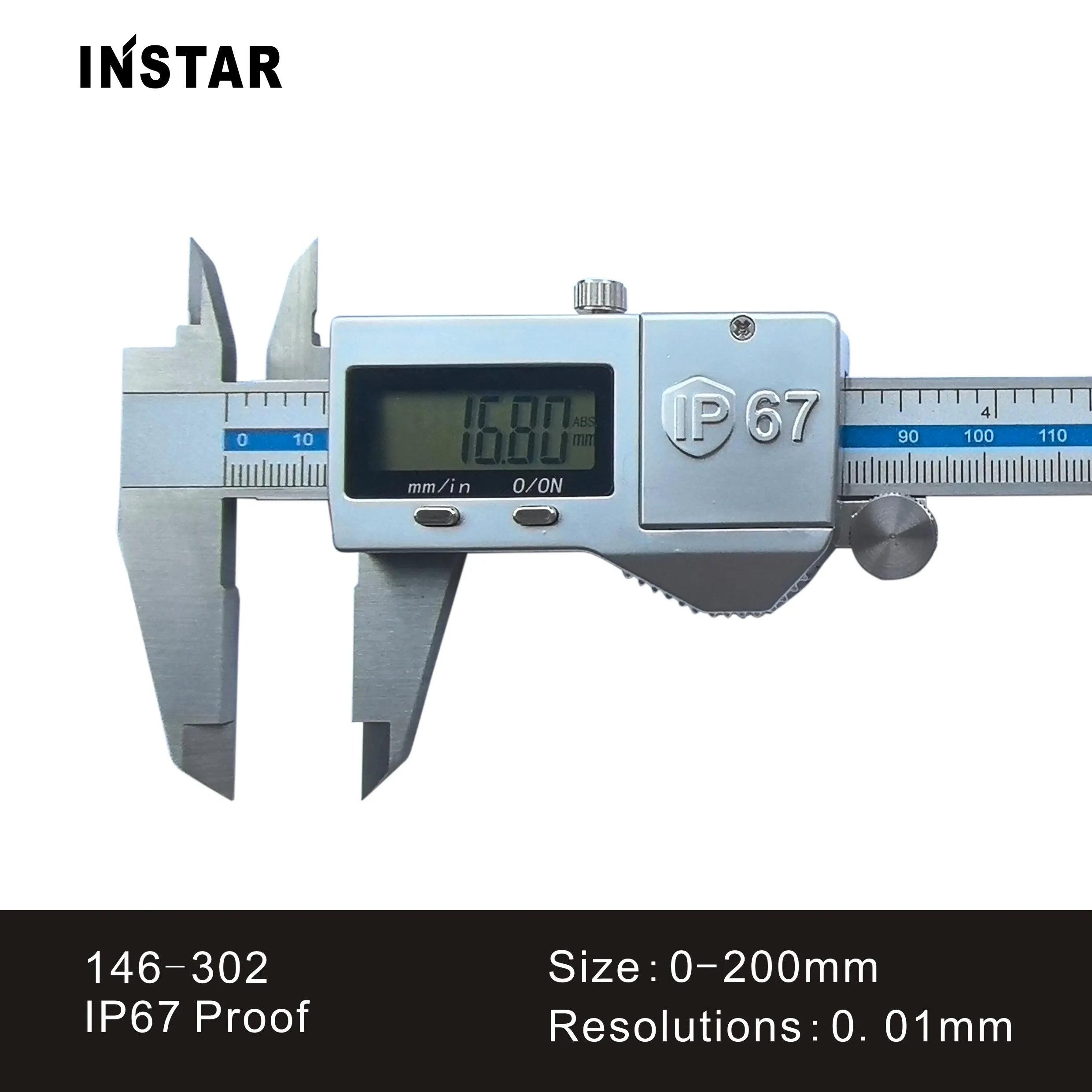 INSTAR Electronic Vernier Caliper IP67 Absolute Origin Coolant Proof 0-150mm/6" High Accuracy IP54 Digital Caliper 200mm 0.01mm
