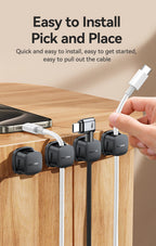 ROCOREN Magnetic Cable Organizer Self Adhesive Wire Holder Under Desk Adjustable Cable Management Wire Keeper Cable Holder Clips 6-30PCS