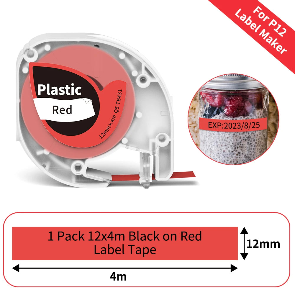 P12 Mini Label Maker Machine with Tape Bluetooth Label Printer Handheld Sticker Multiple Templates Font Inkless Sticker Maker