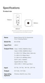 Baseus 12-in-1 USB C HUB to HDMI 4K@60Hz Dual Display USB 3.2 Adapter with RJ45 SD TF PD 100W Docking Station for Window Mac Hub