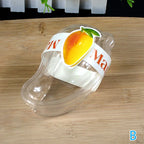 10pcs Creative Mango Shape Disposable Dessert Cake Plastic Cup DIY Cake Cream Mousse Packaging Box With Clear Cover