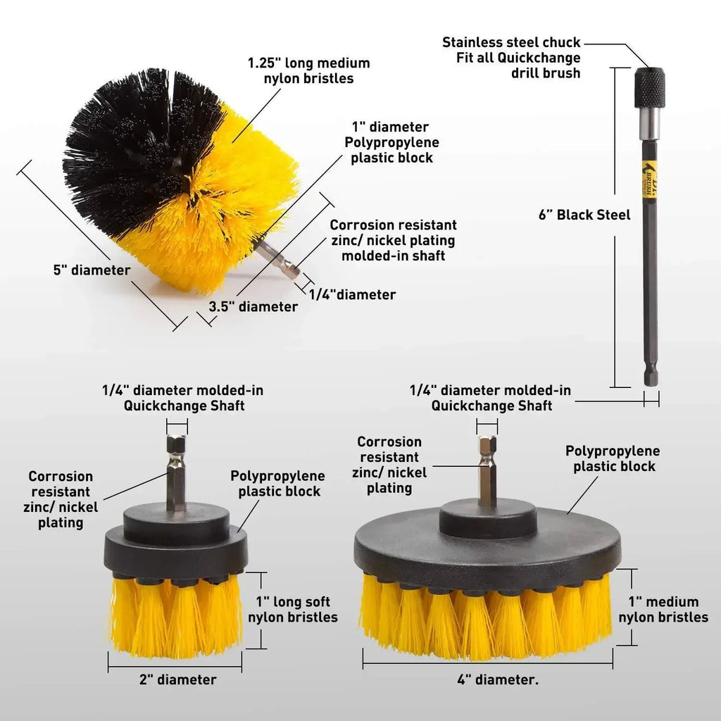 2/3.5/4/5'' Drill Brush Electric Scrubber Brush for Cleaning Bathroom Bathtub Cleaning Brush Scrub Drill Cleaning Tools