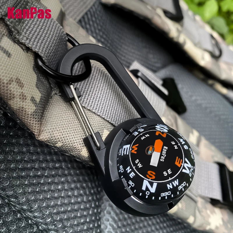 KANPAS Carabiner Compass Ball,Innovative Dual Dial Outdoor Compass,Waterproof Lightweight Backpacking Luminous Compass CA-V30(L)