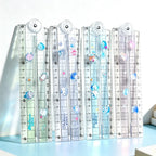 Clear Folding Ruler High Aesthetic Shatterproof Flexible and Portable for School Office Home Use Lightweight Measuring Tools