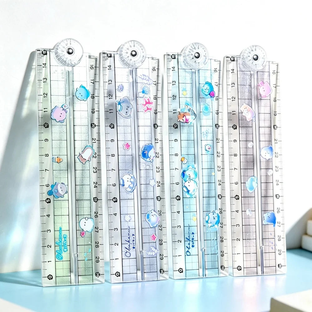 Clear Folding Ruler High Aesthetic Shatterproof Flexible and Portable for School Office Home Use Lightweight Measuring Tools