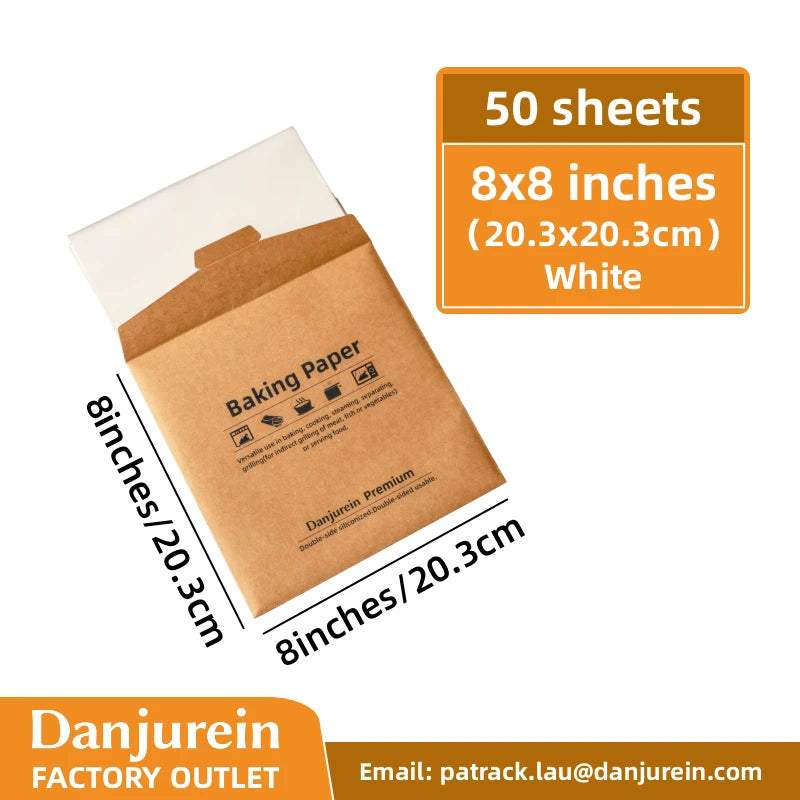 Parchment Paper Baking Paper Non-Stick Precut Square 4” to 12” Baking Sheets Oven Grilling Air Fryer Steaming Bread Cake Cookie