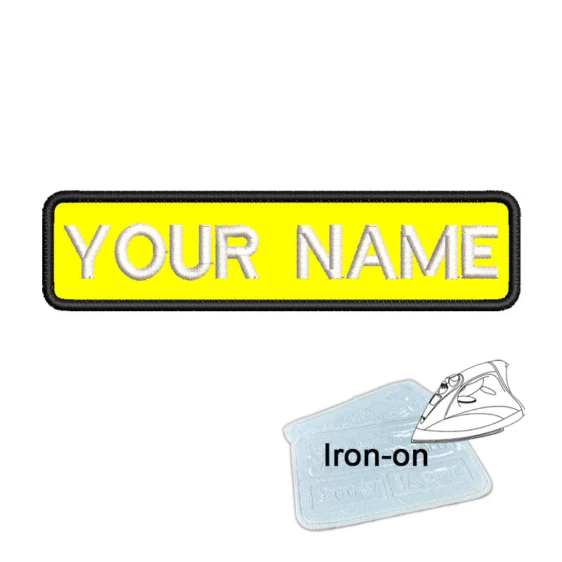 1PC 10cmX2.5cm Custom Personalized Name Embroidered Patch Number Stripes Badge Tags Armband Iron On Backing Hook & Loop Backing