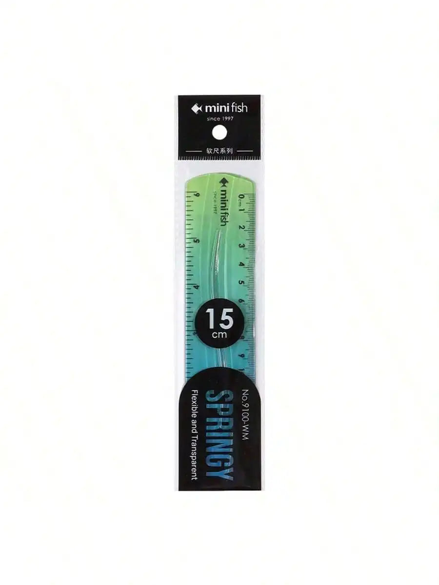 20cm/15cm Flexible Soft Ruler Gradient Rainbow Color Style Dual Unit Measurement in Cm and Inch  for Office Students School Use