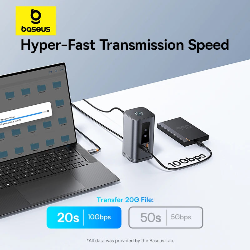 Baseus 11-IN-1 USB C HUB HDMI DP 4K@60Hz MST Triple Display USB 3.2 Splitter with RJ45 3.5mm Mic PD100W Magnetic Docking Station