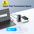 Baseus 11-IN-1 USB C HUB HDMI DP 4K@60Hz MST Triple Display USB 3.2 Splitter with RJ45 3.5mm Mic PD100W Magnetic Docking Station