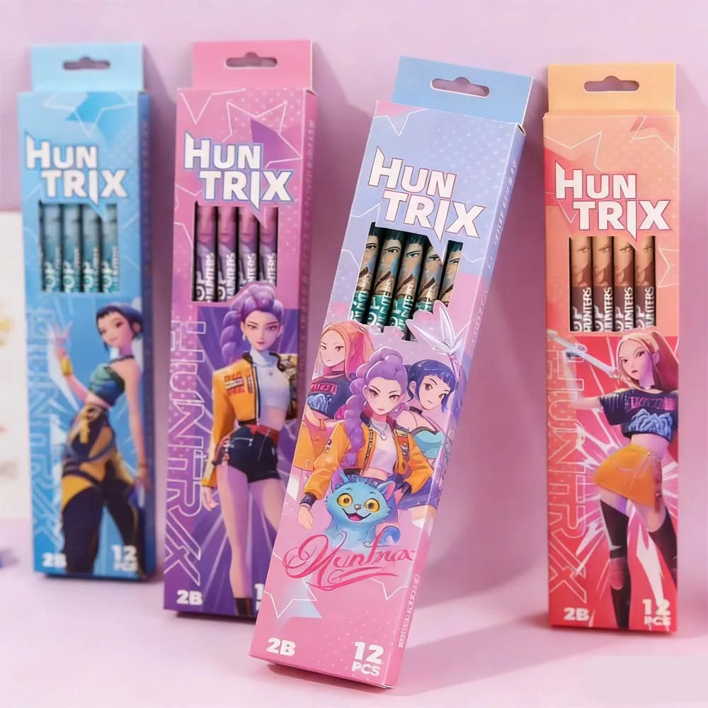 ♣Kpo-Pencils Ruler Pencil Sharpener Pen Bag Eraser Kids Cute Stationary Set Student Back To School Supplies Gift