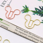 Special-shaped Paper Clip Golden Creative Cute Cartoon Paper Clips Metal Shape Gold Color Bookmark Stationery Office Paperpins