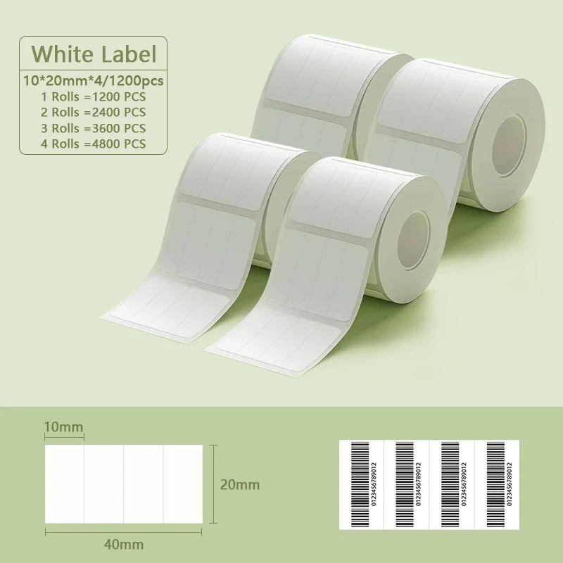 Niimbot B1 Portable Printer White Sticker 2/3/4/5Rolls Waterproof Paper Adhesive Label Printer Residential &Commercial For B21