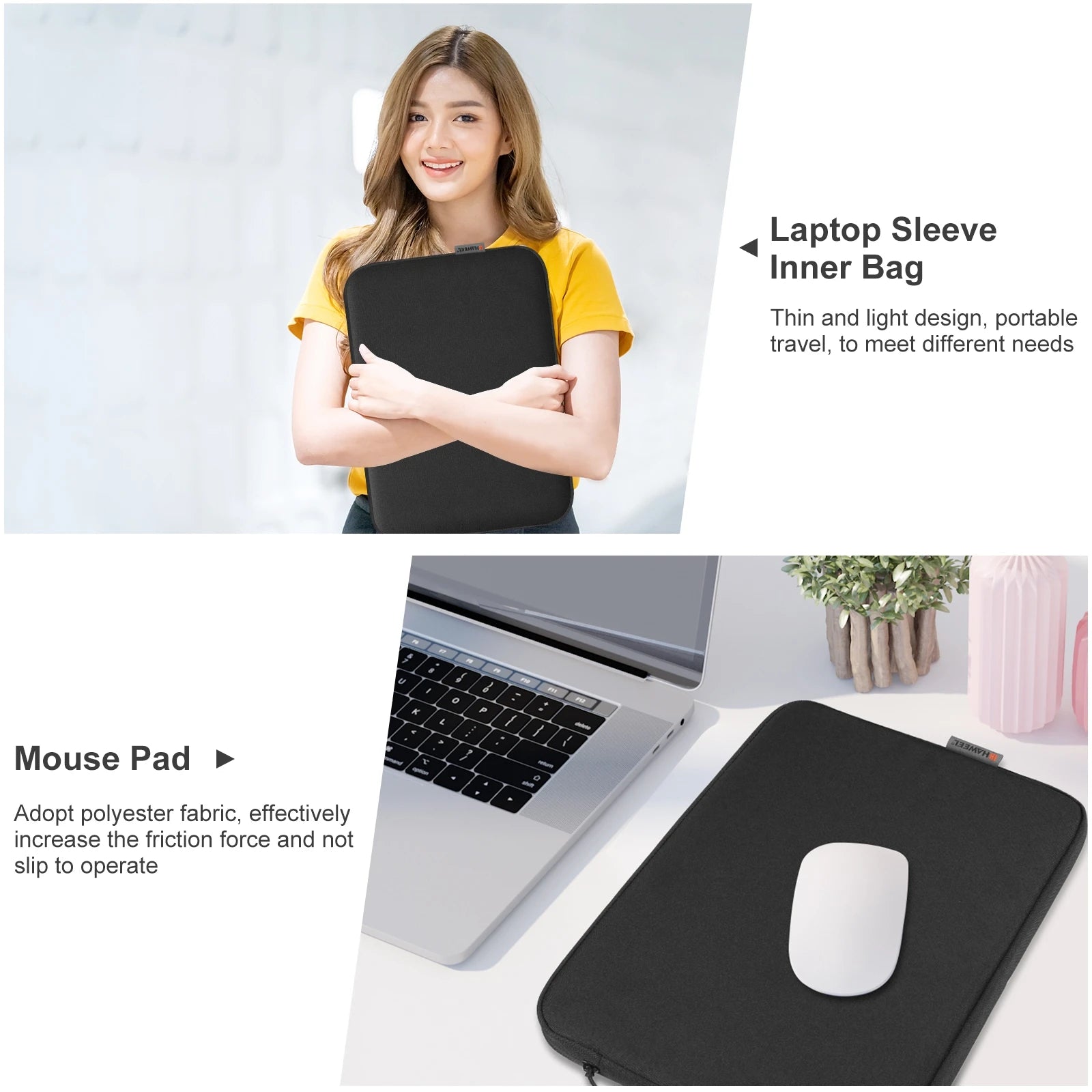 HAWEEL 11 13 15 16 inch Laptop Sleeve Case Notebook Case Tablet Sleeve Zipper Carrying Bag For Macbook Air Pro Pouch Skin Cover