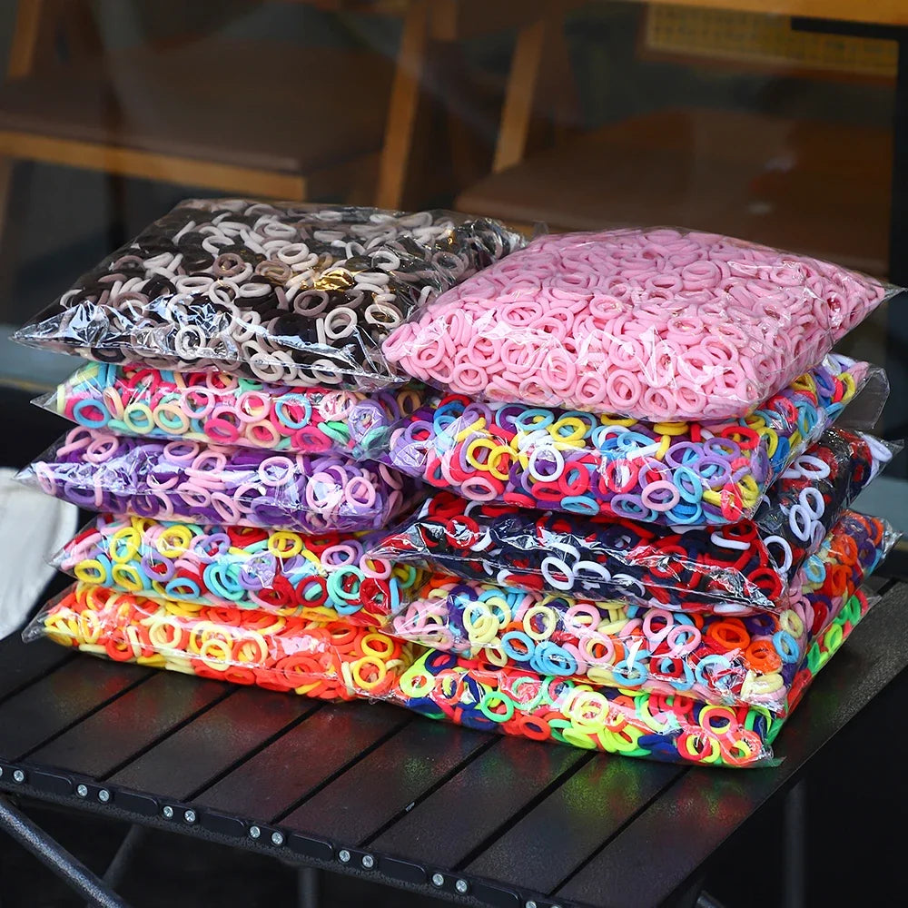 50/300/500 pcs Girls Colorful Elastic Hair Bands Ponytail Hold Hair Tie Rubber Bands Scrunchie Hair Accessories Bands for Girls