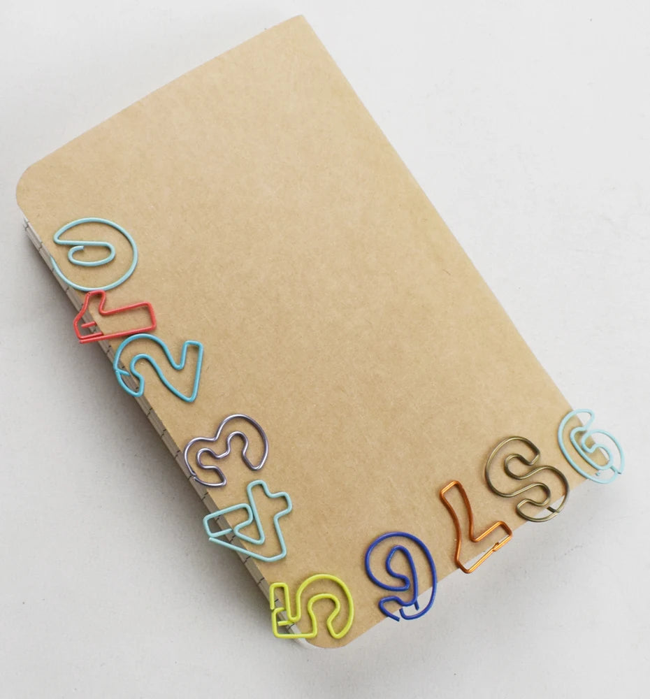 10pcs/Set Metal Digital Shape Paper Clips Kawaii Cute Bookmark Clip Stationery Office School Supplies
